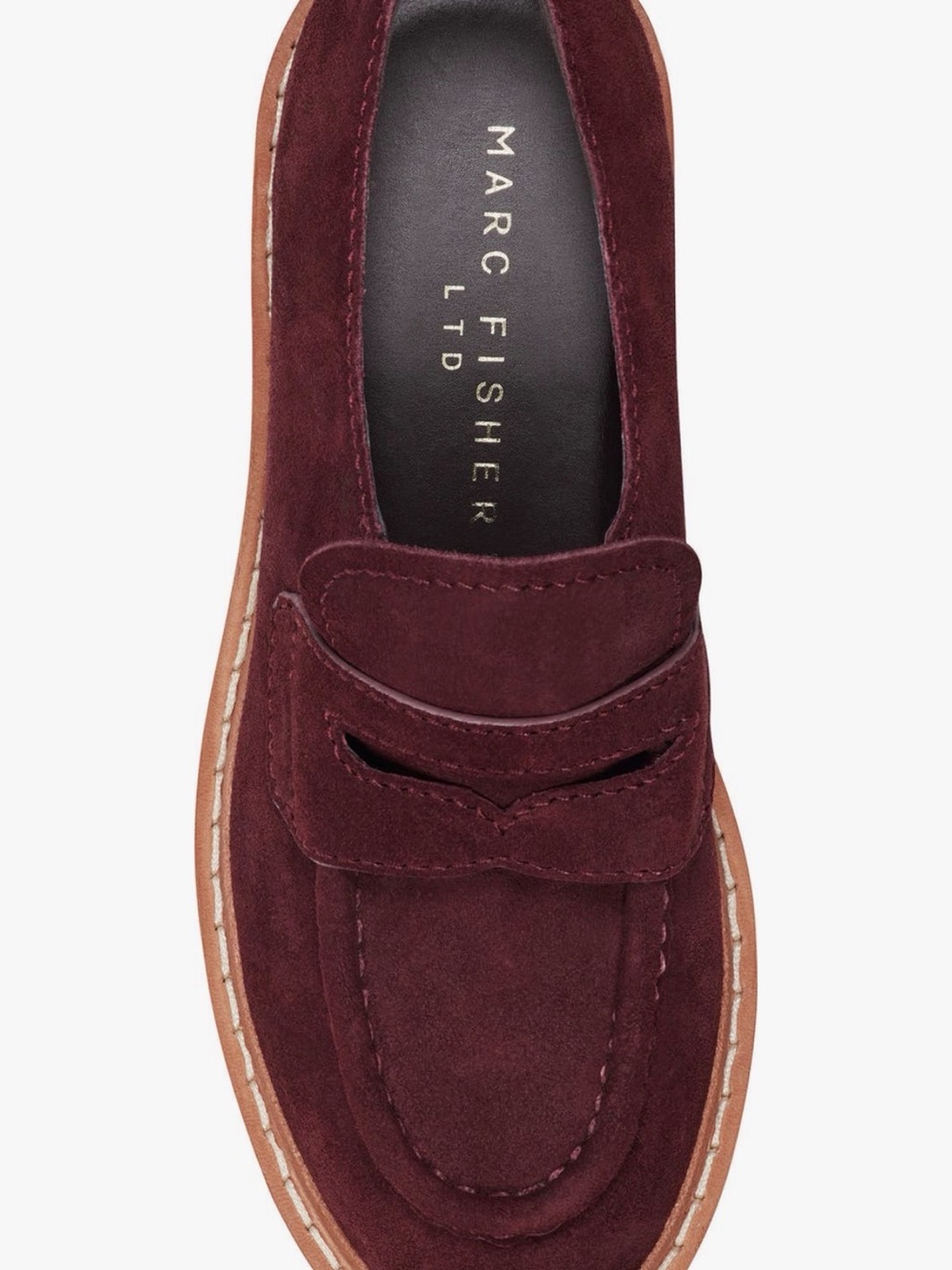 Mark Fisher LTD Norton Lug Sole Penny Loafer - Burgundy Size 7 - Picture 4 of 5